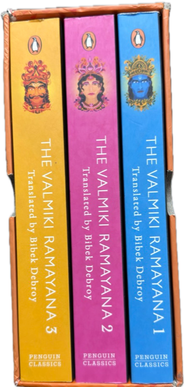 Cutout of the book The Valmiki Ramayana Vol. 1 translated by Bibek Debroy